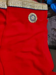 Red Beautiful Work Saree