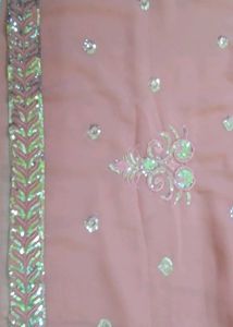 Georgette And Brocade Saree