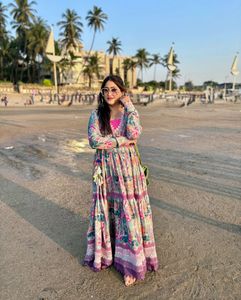 Floral Print Anarkali Dress
