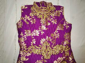 Purple &amp; Gold Ethnic Dress