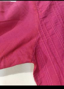 Pink Kurti with Dimond Buttons
