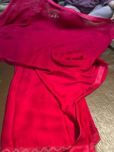 CherryRed Embellished Saree