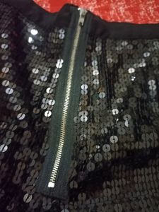 Black Sequins Shining Skirt Pant