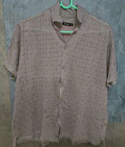 Men&#39;s Premium Openwork Knit Collared Shirt