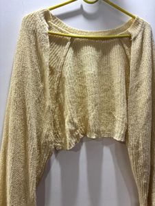 Cropped Knit Top - Lemon