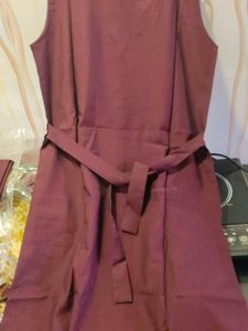 Embroidered Burgundy Dress