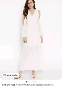White Cold-Shoulder Maxi Dress