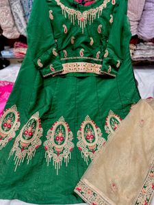 Designer green Lehngha Choli Set