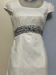 Pintrest White Dress with Embellished Belt Look