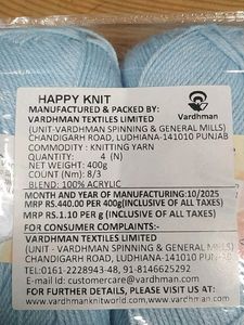 Vardhman Happy Knit 100% Acrylic Knitting Yarn