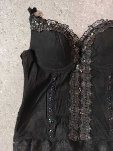 Lace Trim beaded detail Corset Top