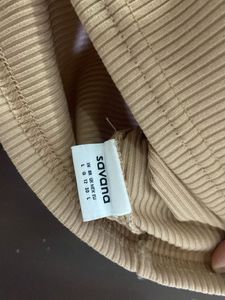 Beige Asymmetrical Crop Top