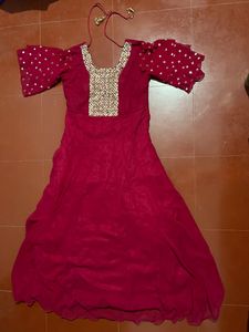 Gown Pink Color Party Wear