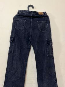 Dark Wash Cargo Pants