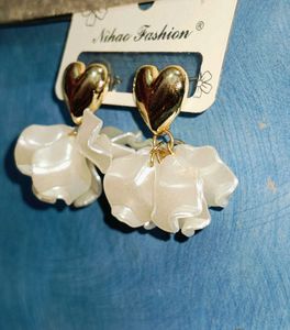 Heart Petal Drop Earrings (Best Quality)