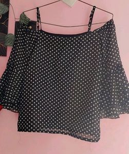 Casual Printed Women Black Top With Pink Tshirt