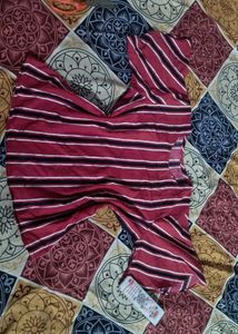 Red N Black Line Top