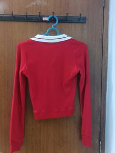 Westside Fitted Red Crop Top