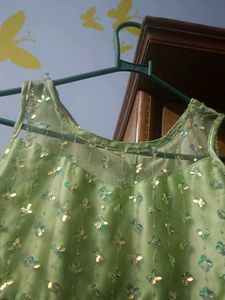 Green Net Girls Dress