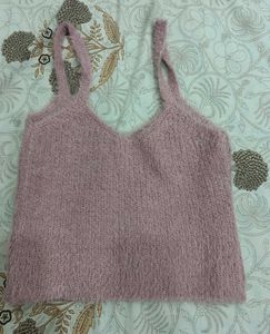 Pink Fuzzy Crop Top
