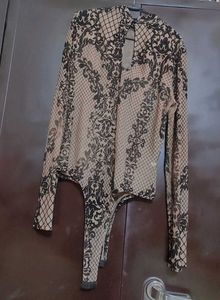 Nude Color Top Black Floral For 34 Bust