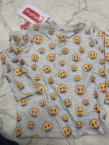 Emoji Print Long Sleeve Tee
