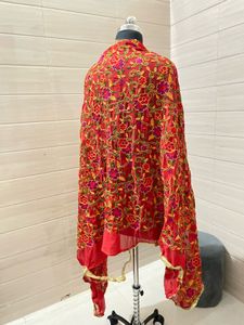 Red Embroidered Dupatta