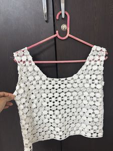 Crochet White Tank Top