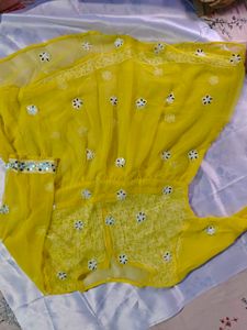 Yellow Floral Embroidered Top