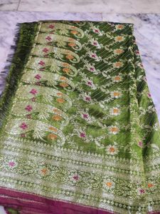 Banarasi Silky Green Kattan Saree
