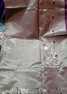 Purple Saree Silver Border Silk Sare