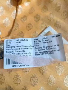 Light Orange Indo Western Sherwani 2 -3 Year Boy
