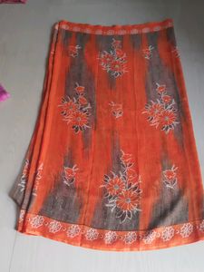 Orange Silk saree