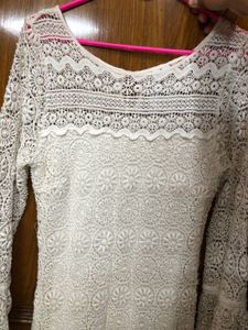 White Boho Schiffi Mini Dress