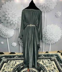 Elegant Dubai Kaftan Gray Abaya, Burqua