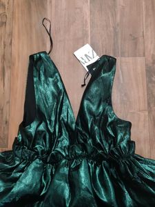 Zara Metallic Green Festive Dress