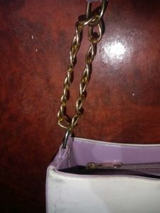 White &amp; Lavender Shoulder &amp; Sling Bag With strap