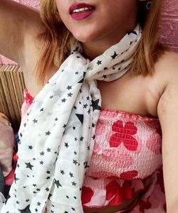 STARS (White) &amp; ANIMAL PRINT STOLE Pair