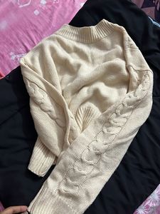 Cable Knit V-Neck Sweater