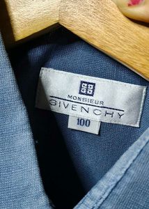 Givenchy Men Blue Cotton Casual Half sleeve Shirt