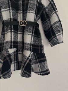 Korean Flared Plaid Oversized Coat