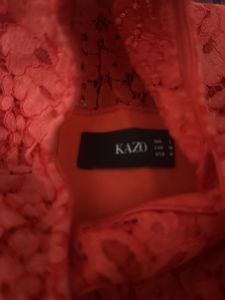 Coral Lace Peplum Top