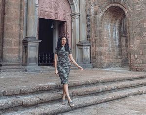 Camo Print Bodycon Midi Dress