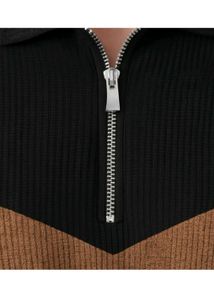 Stylish Chevron Colorblock Knit Polo