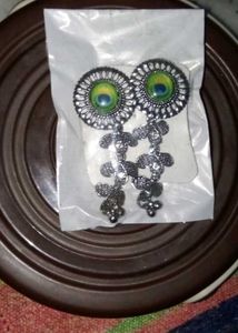 Peacock Feather Dangle Earrings