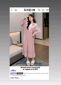 Pink Ruffle Trim Nightgown