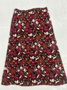 Floral Midi Skirt with Slit
