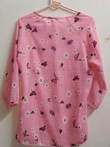 Pink Butterfly Fashionable Top