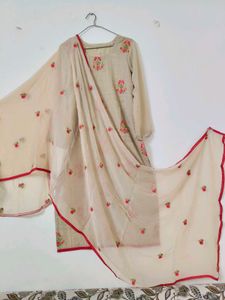 Embroidery Work Kurti + Dupatta