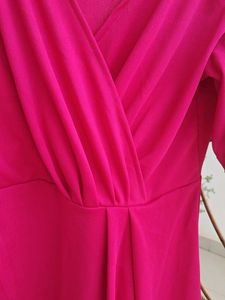 Puff Sleeve Pink Party Wear Dress